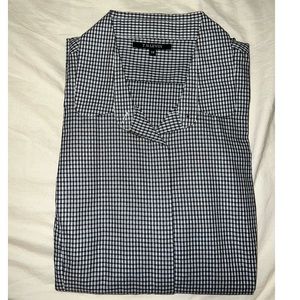 TM Lewin Black & White Checkered Button-Down Shirt - UK Size 18; US 16